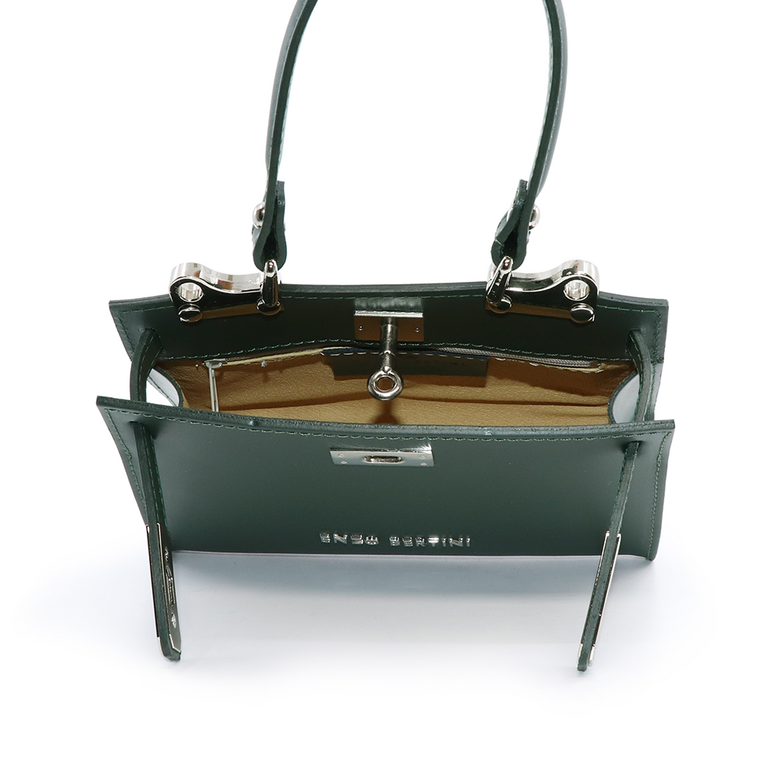 Enzo Bertini women satchel bag in green genuine leather  1544POSP2560V