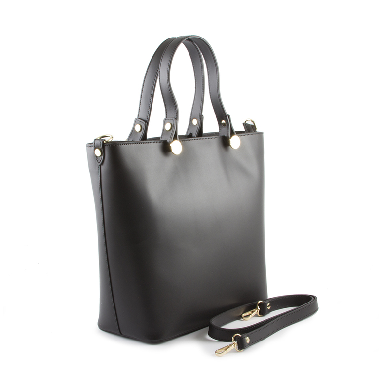 Enzo Bertini women tote bag in black genuine leather 1544POSP9705N