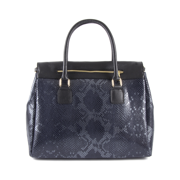 Women's purse Enzo Bertini snake print blue leather 1548posp8361sbl