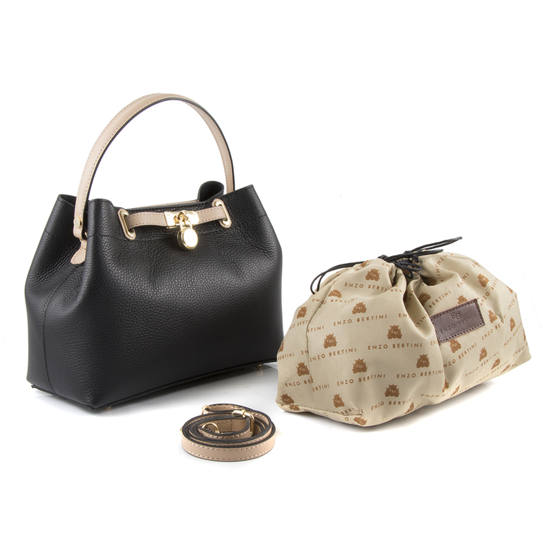 Women's purse Enzo Bertini black leather 1548posp9506nro