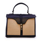 Poșetă satchel femei Enzo Bertini verde din piele naturală și rafie 154POSP3545V