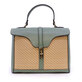 Poșetă satchel femei Enzo Bertini albă din piele naturală și rafie 154POSP3545A