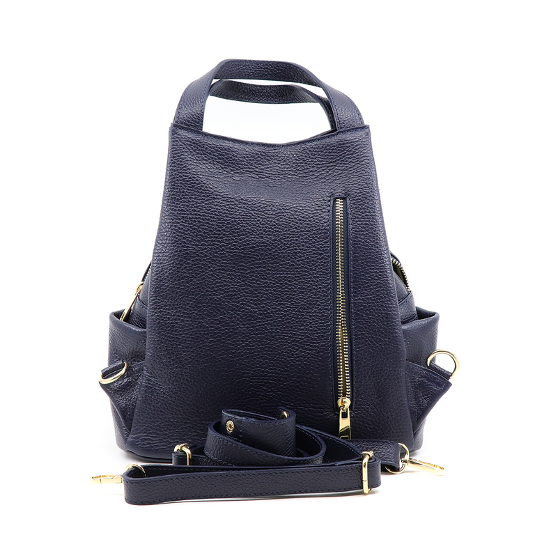 Enzo Bertini women convertible backpack in navy leather 1542RUCP9504BL