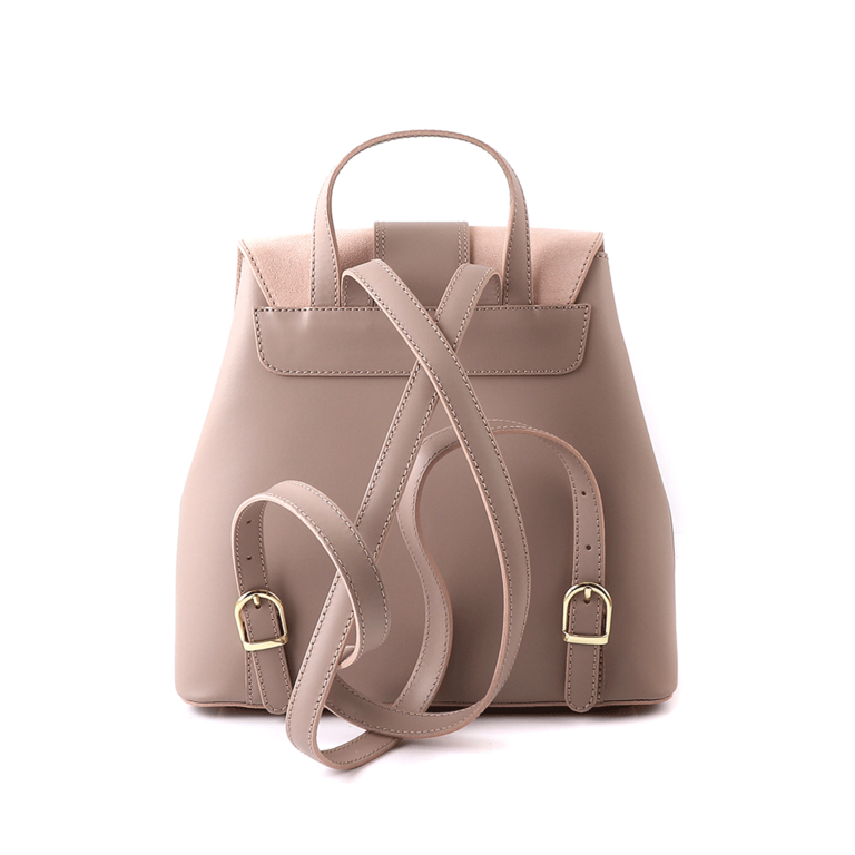 Enzo Bertini women's backpack in nude leather with buckle 1541RUCP88015NU