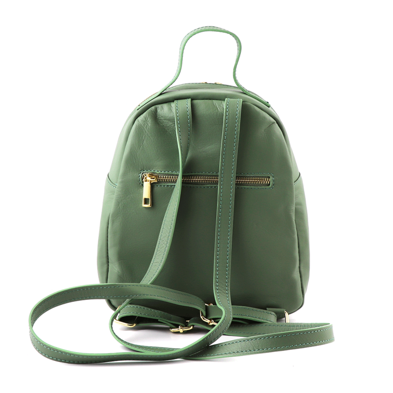 Enzo Bertini women's backpack in green matelasse leather 1541RUCP88037V