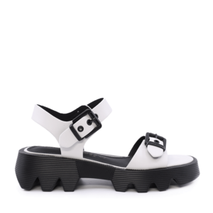 Sandale cu baretă reglabilă femei Enzo Bertini albe din piele 1399DS7201A
