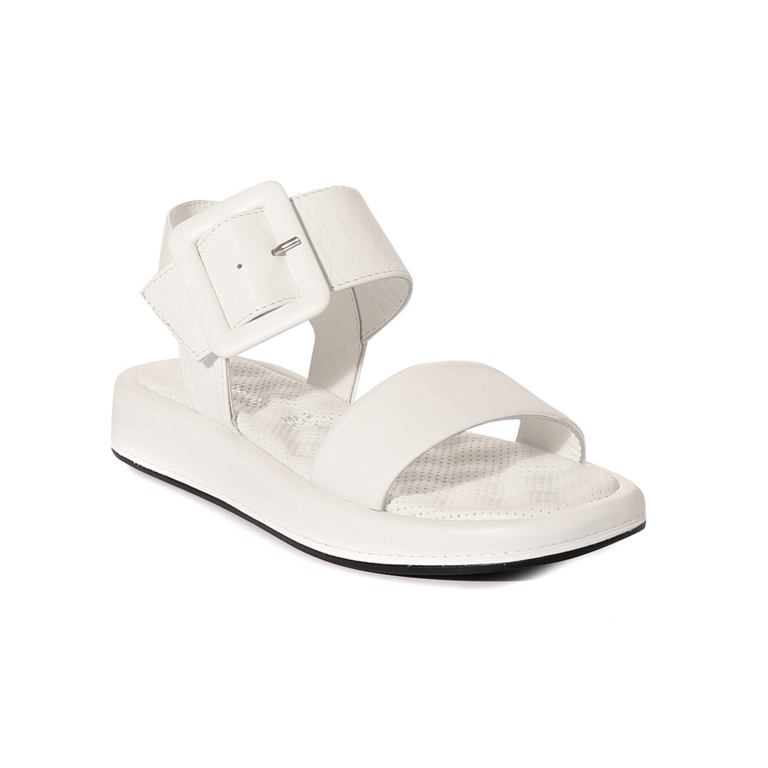 Enzo Bertini women's sandals in white leather 2581DS16112A