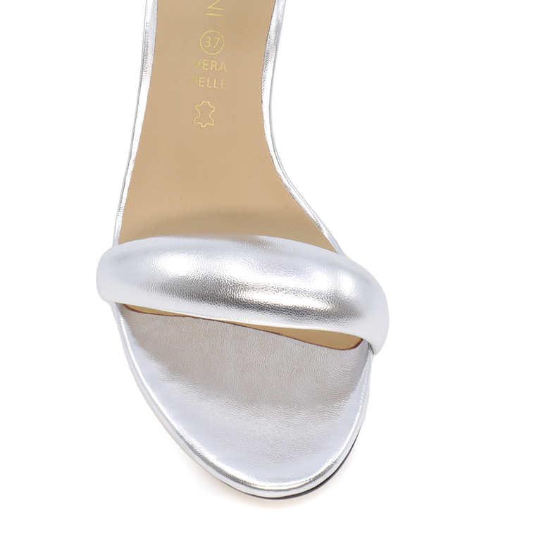 Sandale femei Enzo Bertini argintii cu toc înalt 3865DS207AG
