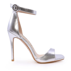 Enzo Bertini Women's Silver Leather High Heel Sandals 1127DS2300AG