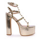 Enzo Bertini Women's Silver High Heel Platform Sandals 1127DS2302AG