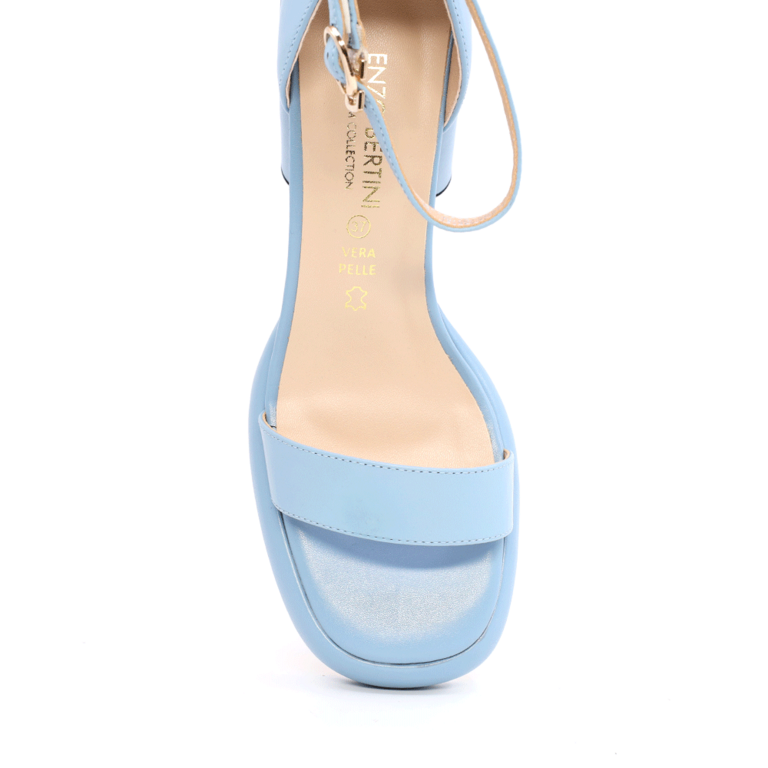 Enzo Bertini women high heel sandals in azzuro blue leather 1125DS3855AZ