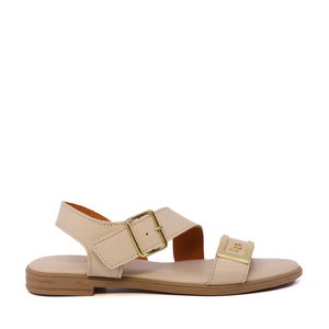Sandale femei Enzo Bertini bej din piele cu cataramă deco  2809DS16294BE 