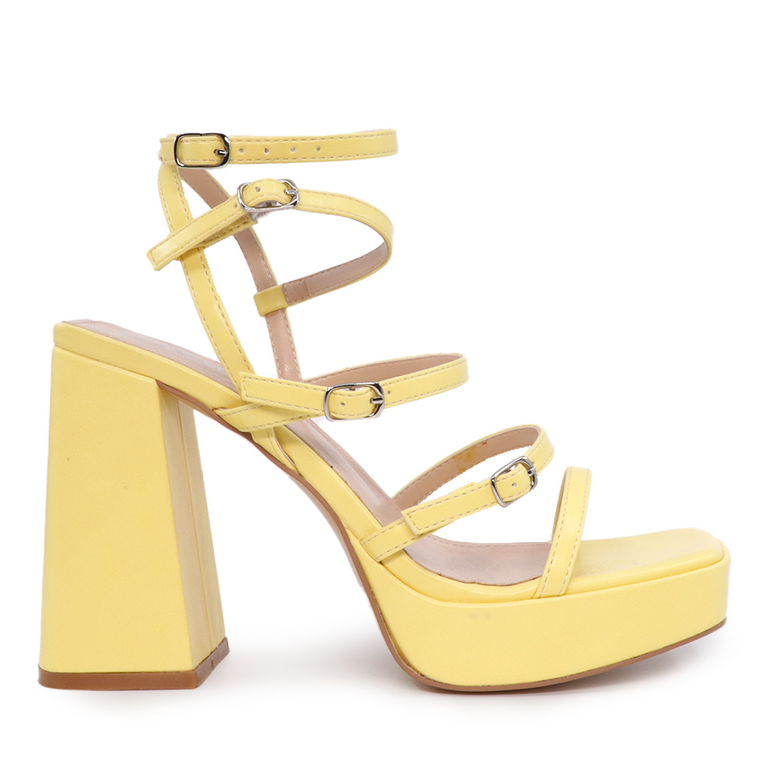 Enzo Bertini women high heel sandals in yellow faux leather  1245DS2688G