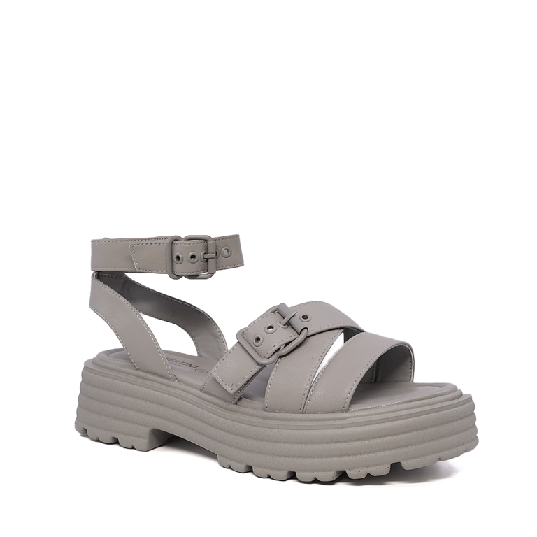 Enzo Bertini gray leather women's sandals 1397DS1292GR