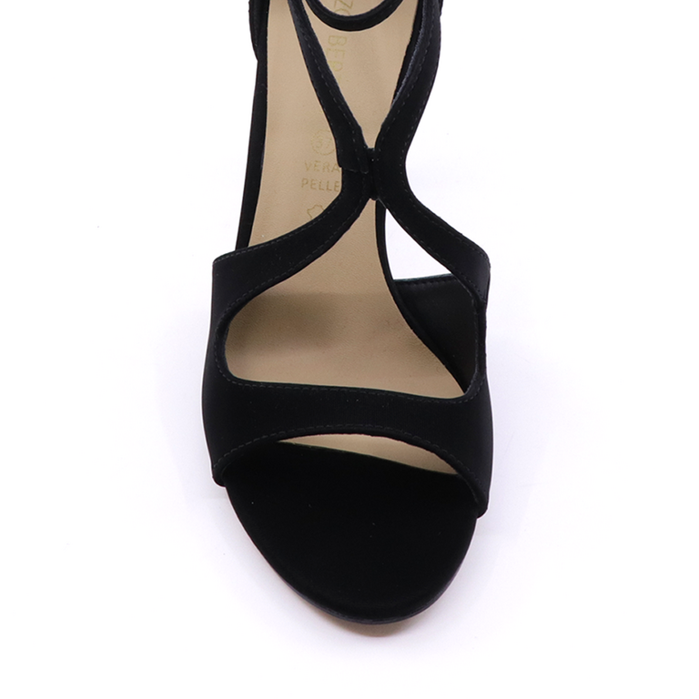 Enzo Bertini women high heel sandals in black faux leather 3865DS211N