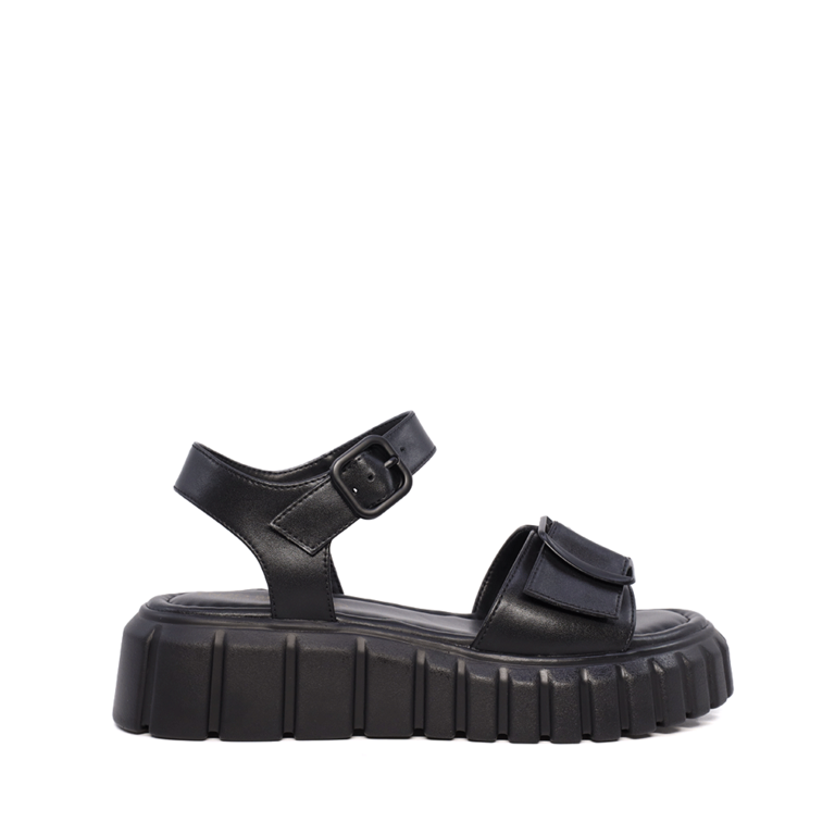 Enzo Bertini black leather women's sandals 1397DS1211N