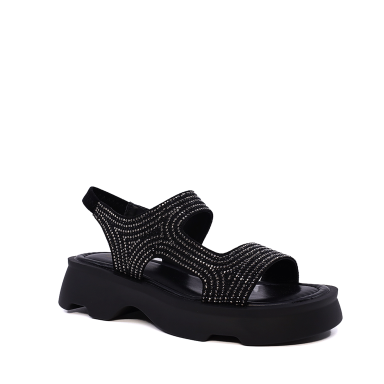 Enzo Bertini black leather women's sandals 1397DS1322N