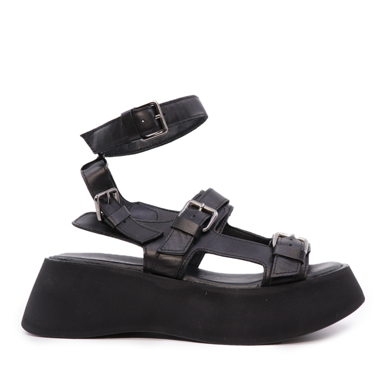 Enzo Bertini women sandals in black genuine leather 1735DS3361N