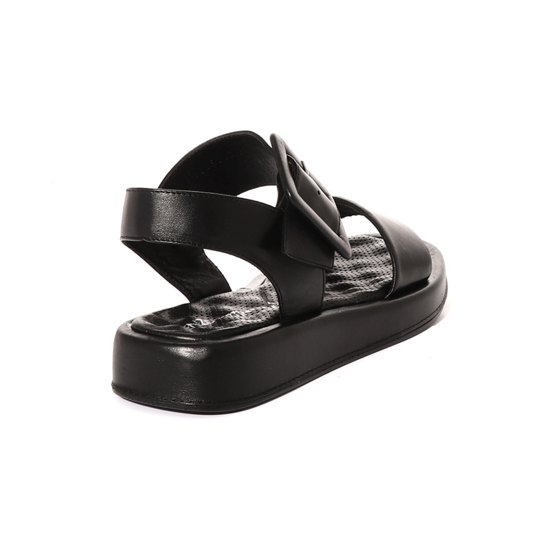 Enzo Bertini women's sandals in black leather 2581DS16112N