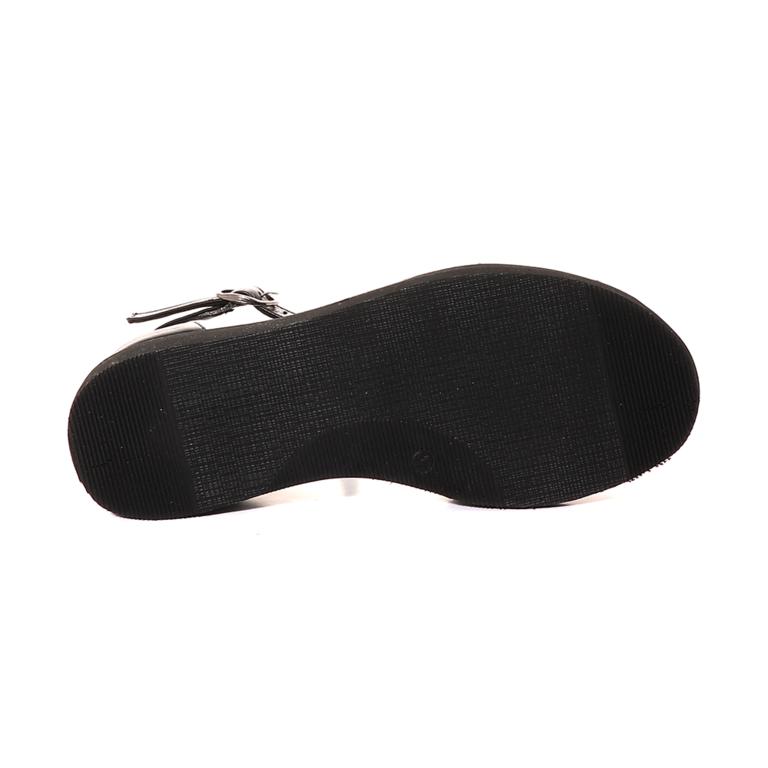 Enzo Bertini women's platform sandals in black leather 2581DS91071N