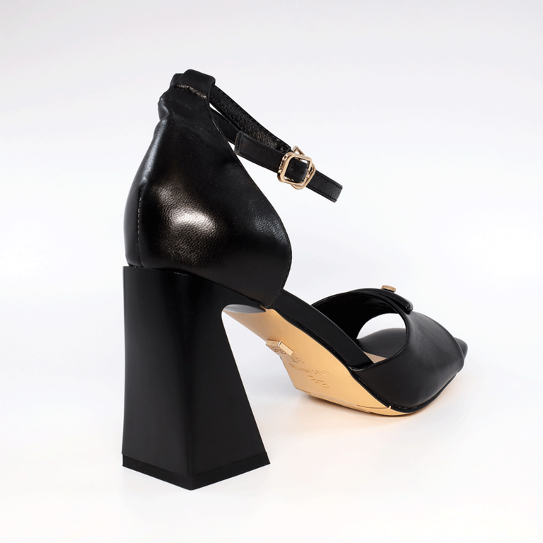 Enzo Bertini women high heel sandals in black leather 1125DS3307N