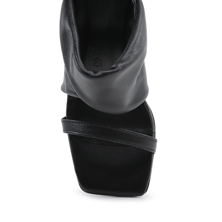 Sandale femei Enzo Bertini negre din piele cu toc 3433DS1901N