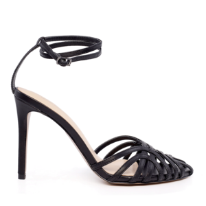 Enzo Bertini Sandales à talons hauts en cuir véritable noir pour femme 3927DS12070N