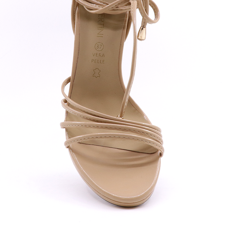 Enzo Bertini women high heel sandals in nude faux leather  3865DS202NU