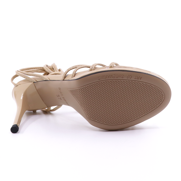 Enzo Bertini women high heel sandals in nude faux leather  3865DS202NU