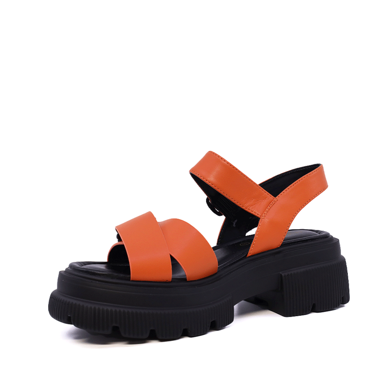 Enzo Bertini orange leather women's sandals 1397DS1462PO
