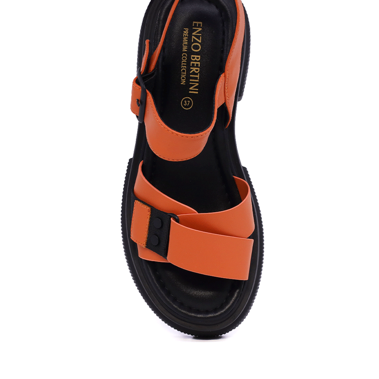 Sandale femei Enzo Bertini portocalii din piele 1397DS1462PO