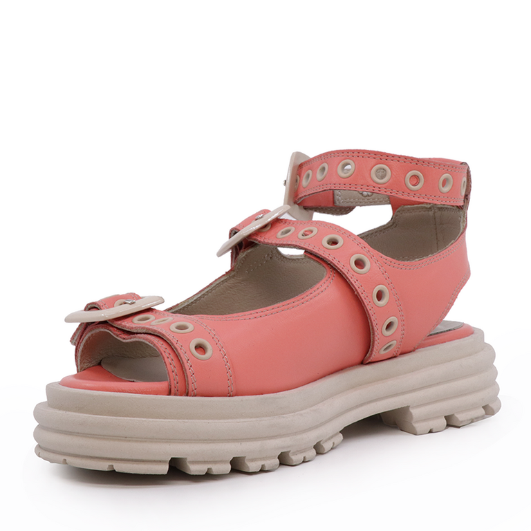 Sandale femei Enzo Bertini roz din piele 1735DS3357RO 