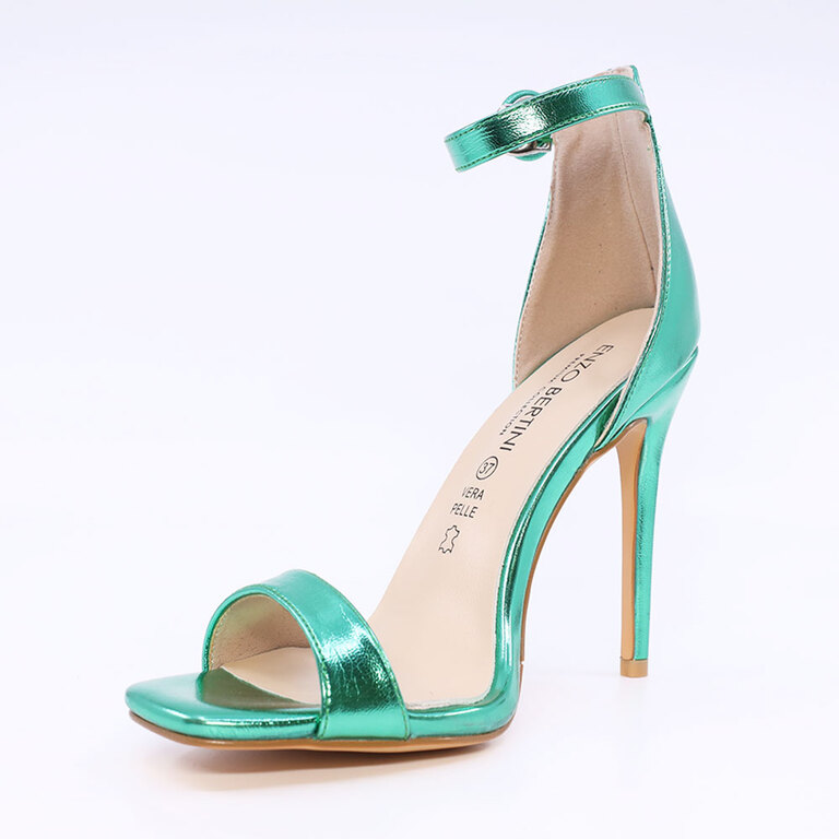 Enzo Bertini Women's Green Metallic Look High Heel Sandals 1127DS2300FU