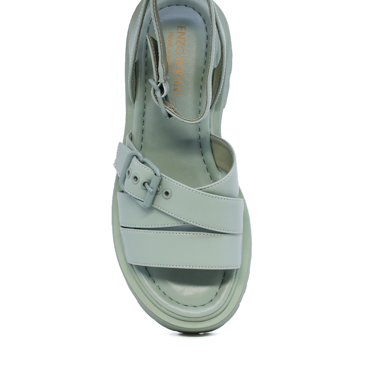 Enzo Bertini green leather women's sandals 1397DS1292V