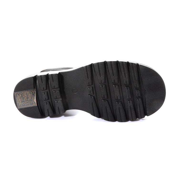 Enzo bertini women's glam sandals in black leather and neoprene collar 1121DS2856N