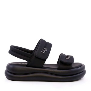 Sandale reglabile femei Enzo Bertini negre cu logo lateral 3869DS056N