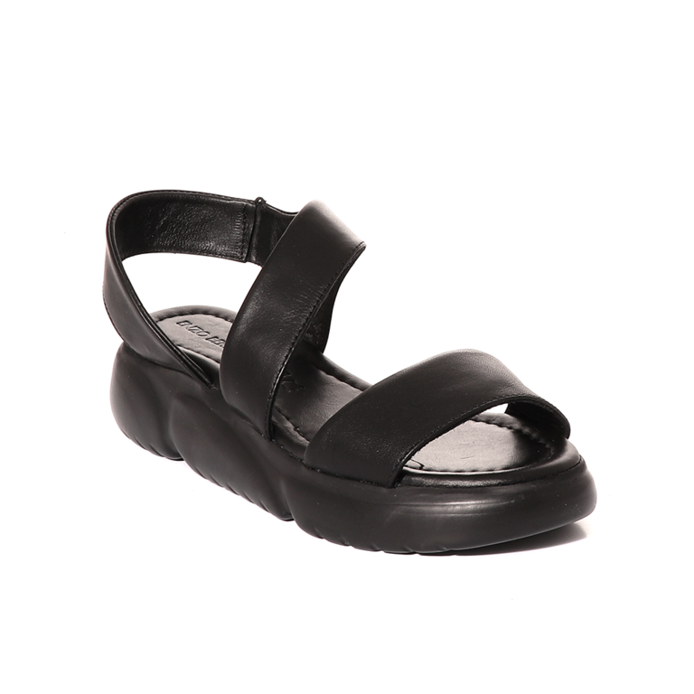 Enzo Bertini women's sport sandals in black leather 2581DS41059N