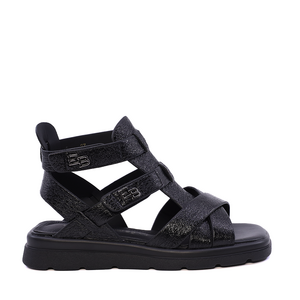 Sandale tip roman femei Enzo Bertini negre din piele 1399DS7391N