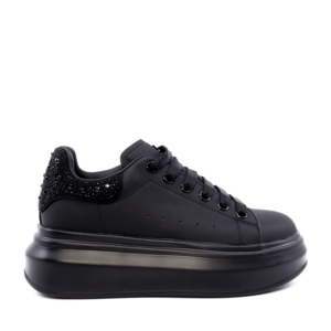 Sneaker femei Enzo Bertini negri din piele cu ștrasuri 3862dp262n