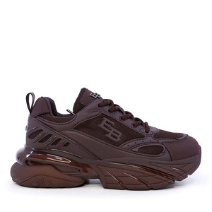 Sneakers chunky femei Enzo Bertini maro din piele și textil 3862DP191M