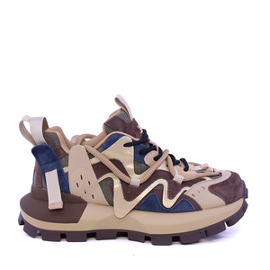 Sneakers femeiEnzo Bertini multicolor taupe din piele și textil 1392DP2720VTA