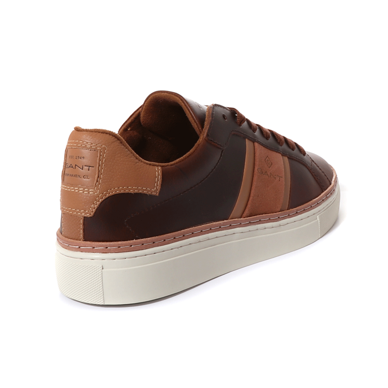 Gant men sneakers in brown leather 1742BP631054CU