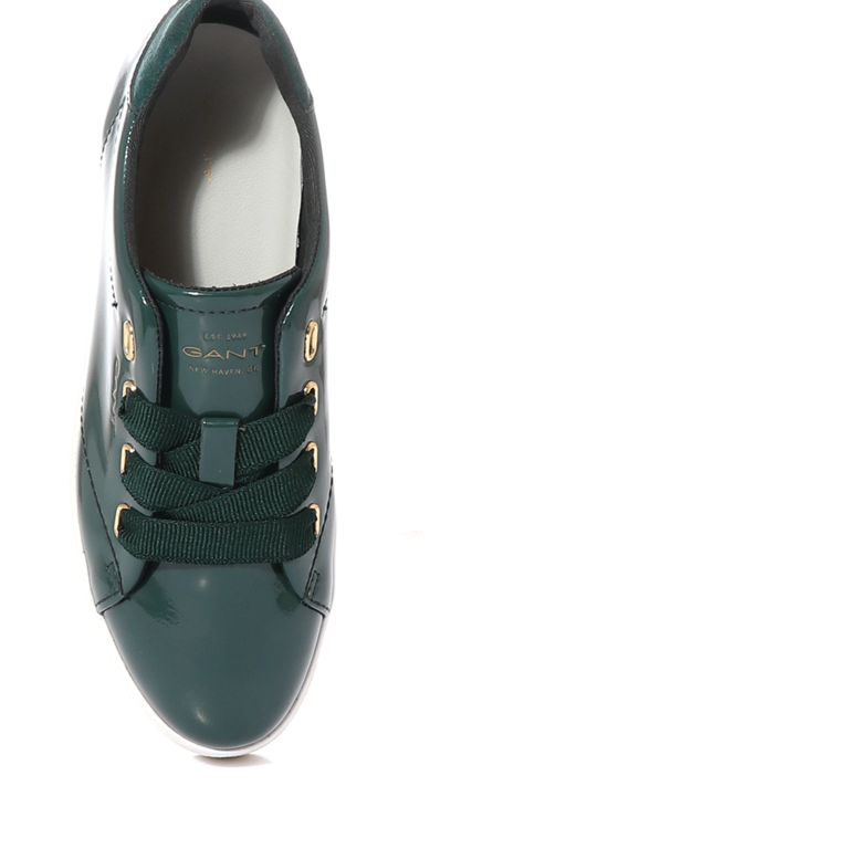 Gant women sneakers in green patent leather 1742DP531092LV