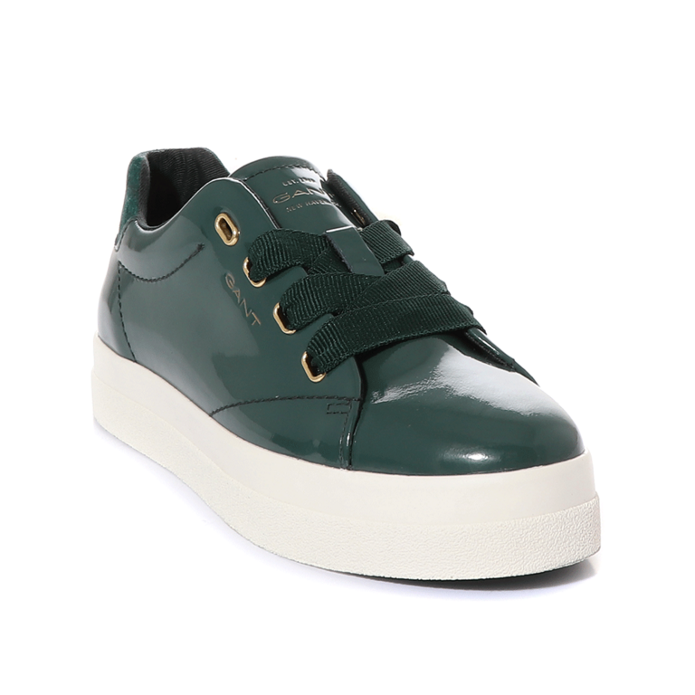 Gant women sneakers in green patent leather 1742DP531092LV