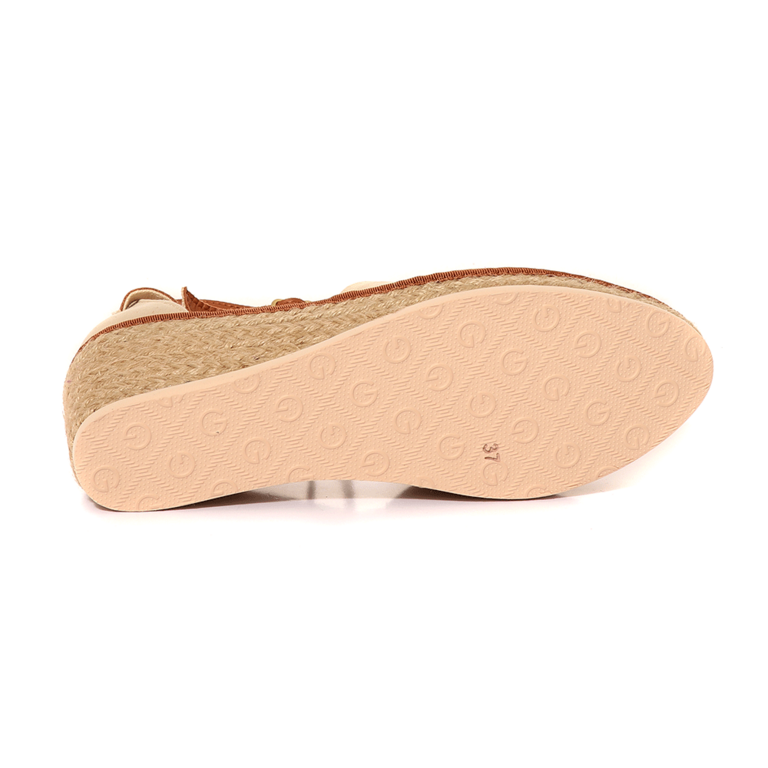 GANT women sandals with wedge in beige washed canvas 1741DS568592BE