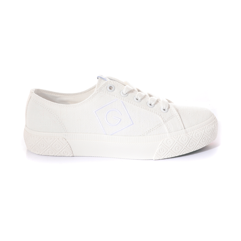 GANT women sneakers in white washed linen 1741DPS539558A
