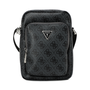 Guess Milano black men's crossbody bag with front metal logo 929BGEAHMEVZLN