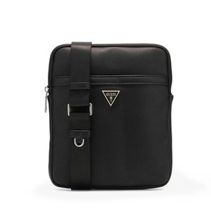 Geantă crossbody bărbați Guess Milano neagră cu logo metalic 922BGEAHMMISLP6423N
