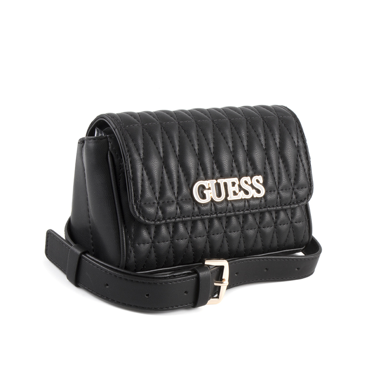 Guess Women's Crossbody Quilted  Bag in black faux leather 910PLS7180N