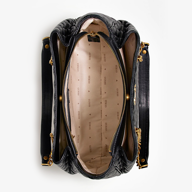 Guess tote bag in black faux matelasse leather 914POSS61060N